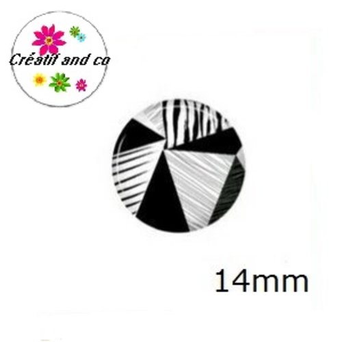 X2 cabochons géométriques 14mm