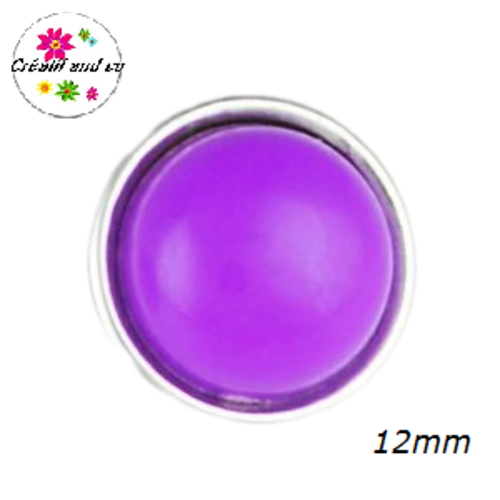 Bouton pression mauve résine 12mm