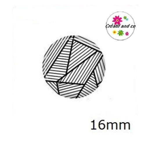 Cabochon motif géométrique 16mm
