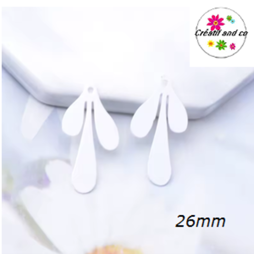 Breloque estampe pendante blanche 26mm
