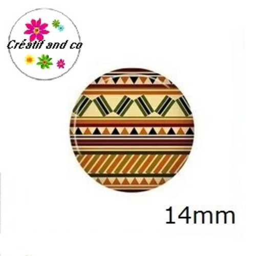 X2 cabochons géométriques 14mm