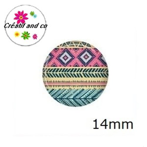 X2 cabochons géométriques 14mm