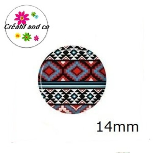 X2 cabochons géométriques 14mm