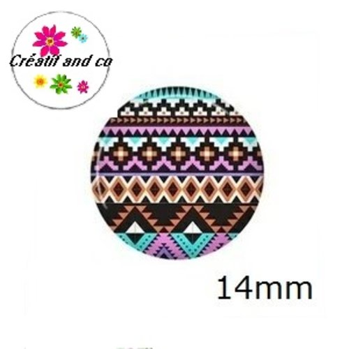 X2 cabochons géométriques 14mm