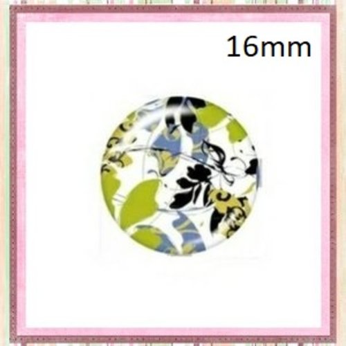 X2 cabochons fleuris 16mm