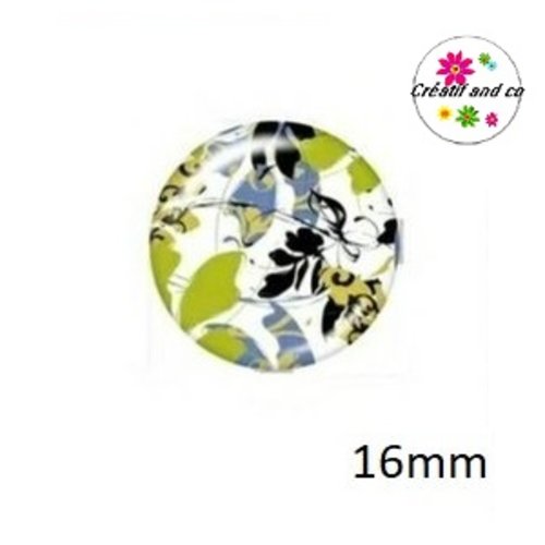 X2 cabochons fleuris 16mm