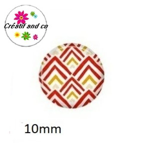 X2 cabochons motif géométrique 10mm