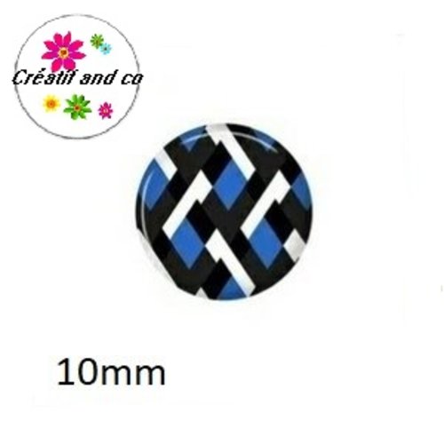 X2 cabochons motif géométrique 10mm
