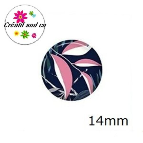 X2 cabochons feuille 14mm