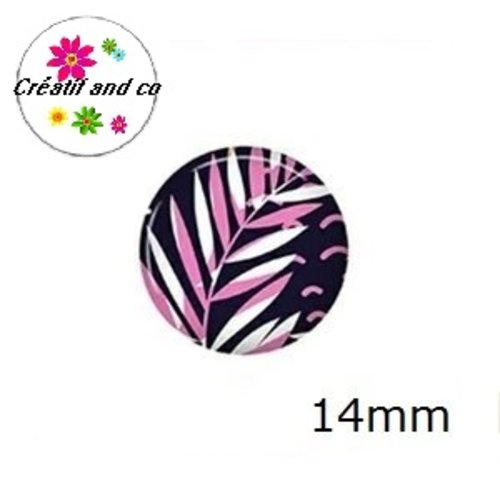 X2 cabochons feuille 14mm