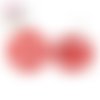 Clou oreille fleur rouge acrylique et tige argent 925