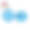 Clou oreille fleur bleue acrylique et tige argent 925