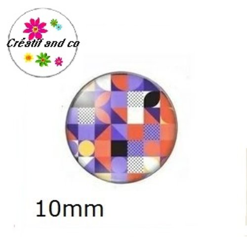X2 cabochons à motif 10mm
