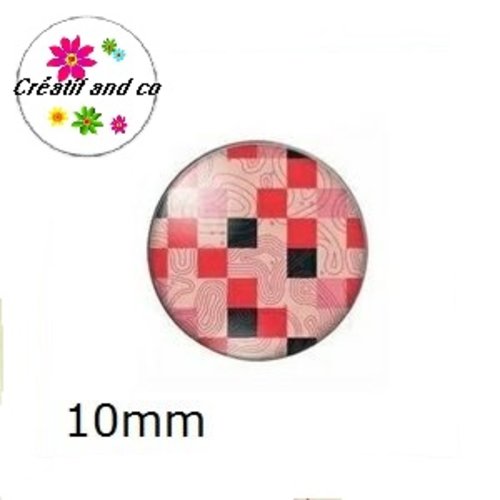 X2 cabochons à motif 10mm