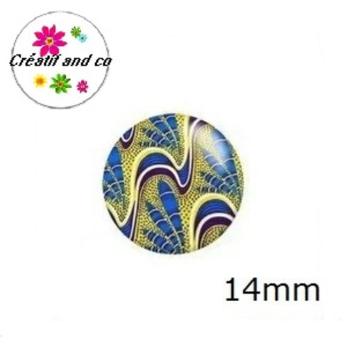 X2 cabochons à motif 14mm