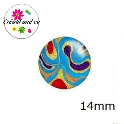 X2 cabochons à motif 14mm