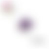 X2 cabochons fleur mauve 14mm