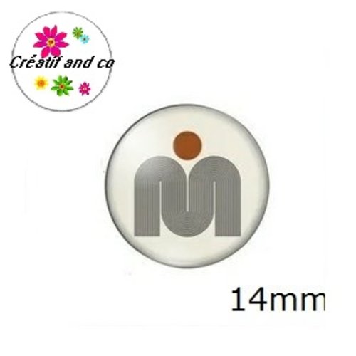 X2 cabochons à motif géométrique 14mm