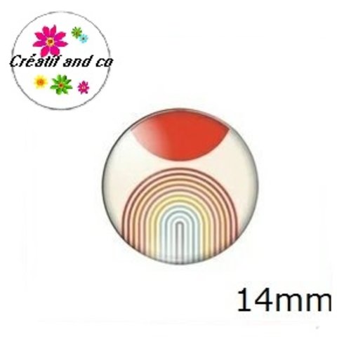 X2 cabochons à motif géométrique 14mm