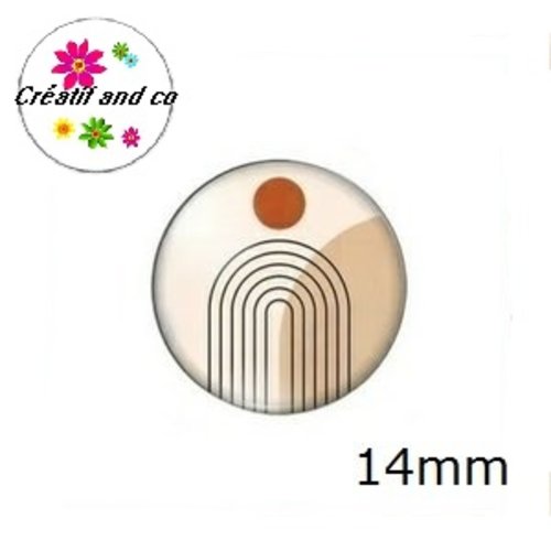 X2 cabochons à motif géométrique 14mm