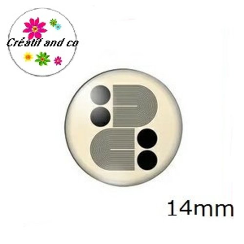 X2 cabochons à motif géométrique 14mm