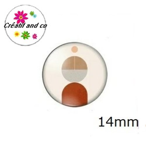X2 cabochons à motif géométrique 14mm