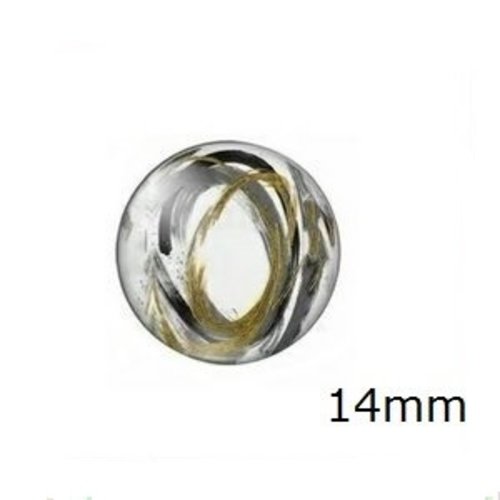 X2 cabochons à motif abstrait 14mm