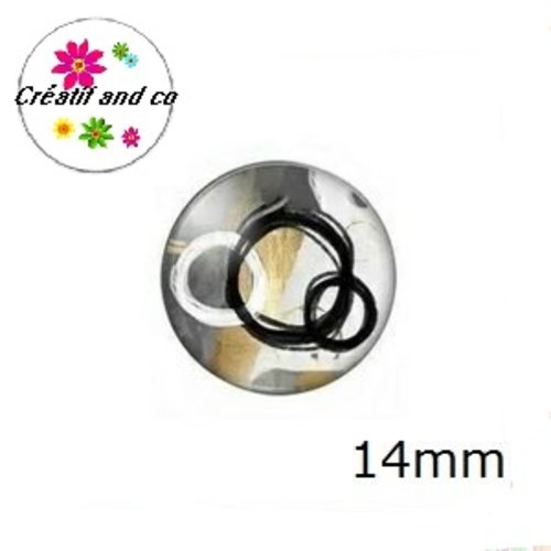 X2 cabochons à motif abstrait 14mm