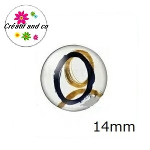X2 cabochons à motif abstrait 14mm