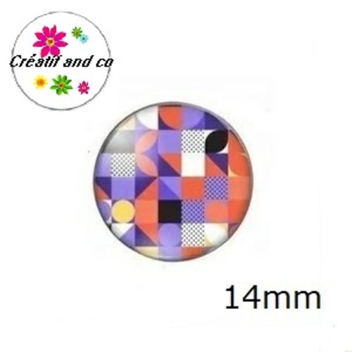 X2 cabochons à motif 14mm