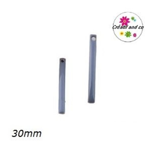 X2 tiges rectangulaires grises émail 30mm