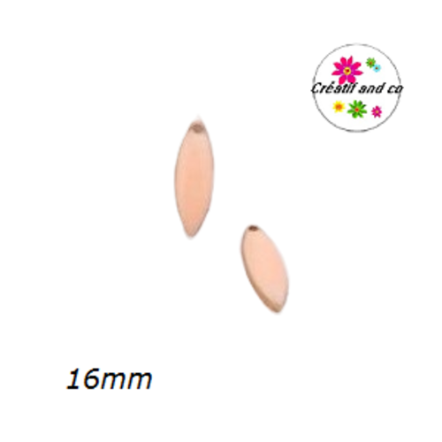 2 breloques ovales roses pâles émail 16mm