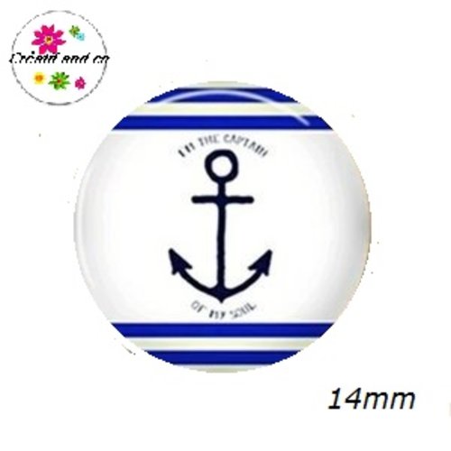 X2 cabochons ancre 14mm