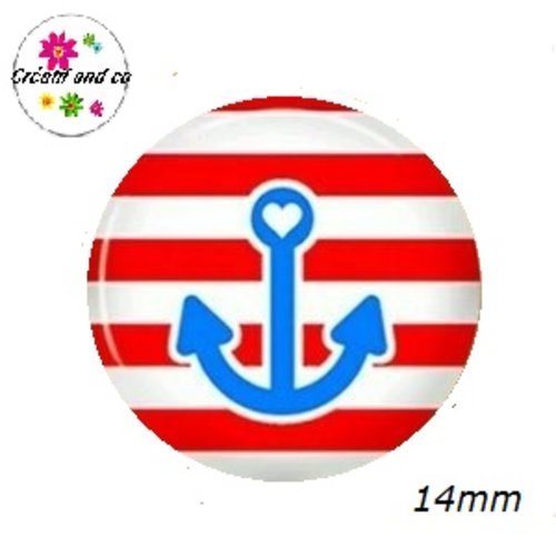 X2 cabochons ancre 14mm