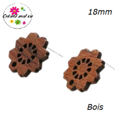 Puce oreille fleur bois 18mm
