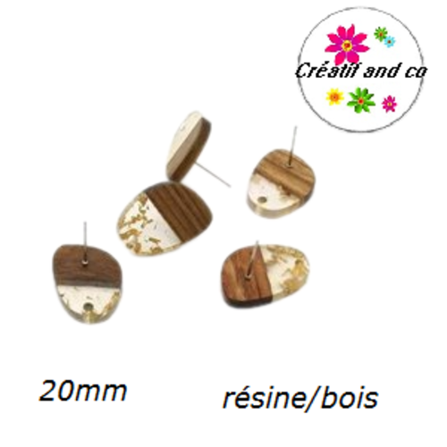 Puce oreille  en résine et demi-bois 20mm