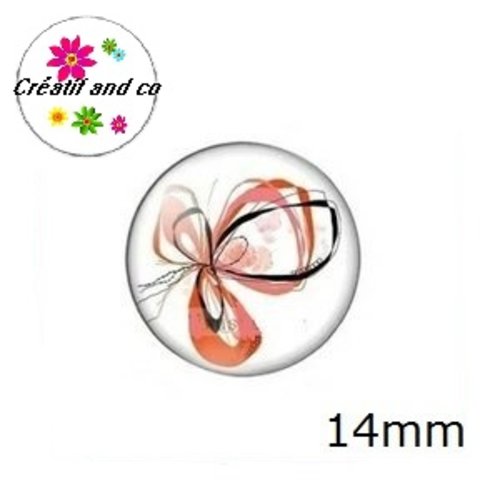 X2 cabochons fleur abstraite 14mm