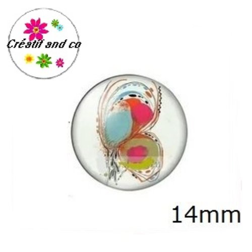 X2 cabochons fleur abstraite 14mm