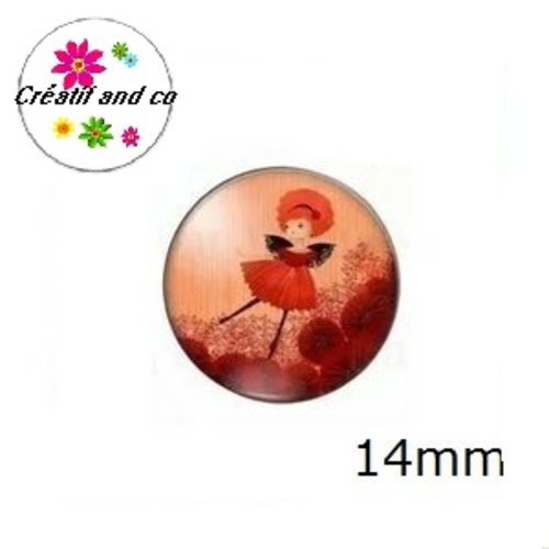 X2 cabochons fée 14mm