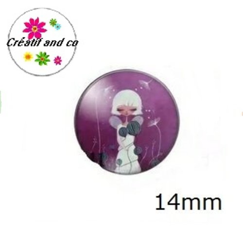 X2 cabochons fée 14mm