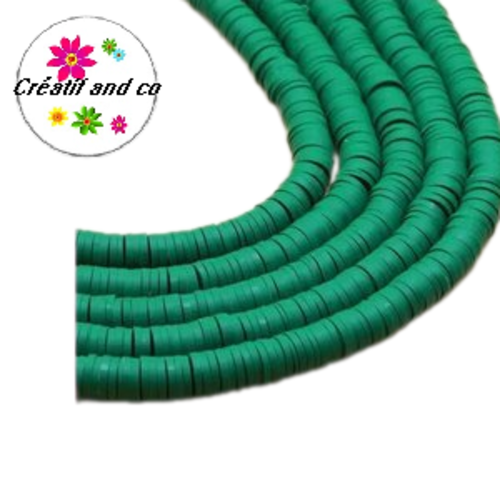 X50 perles heishi vertes 4mm