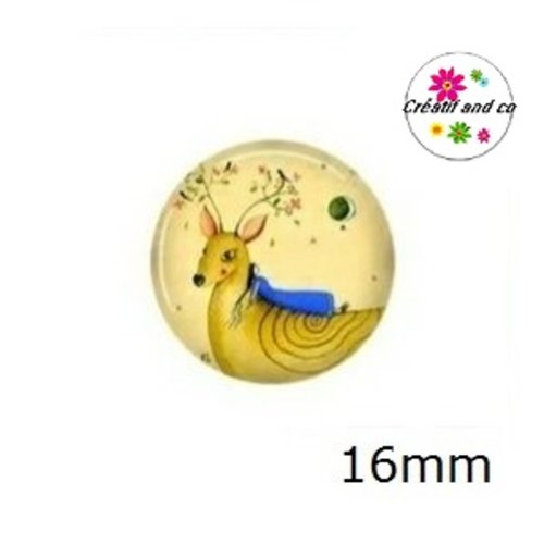 X2 cabochons à motif 16mm