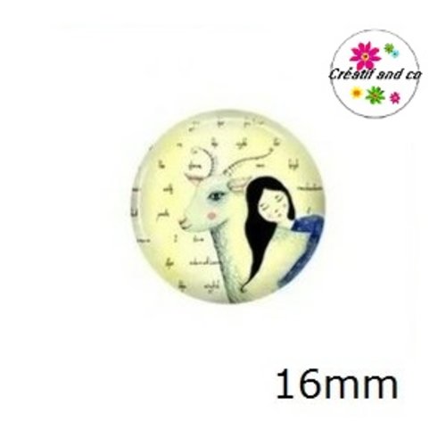 X2 cabochons à motif 16mm