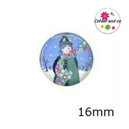 X2 cabochons à motif 16mm