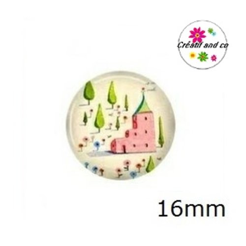 X2 cabochons à motif 16mm