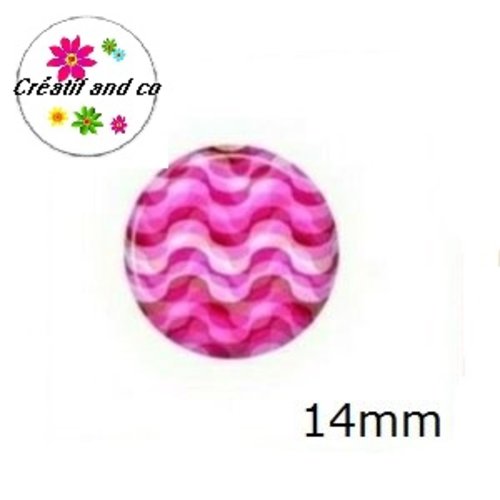 X2 cabochons à motif 14mm