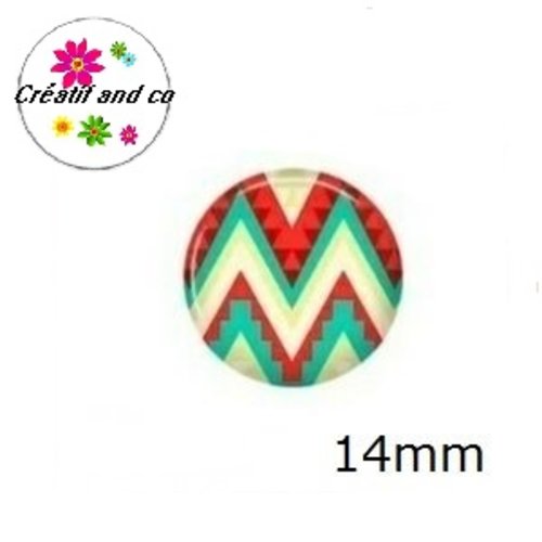 X2 cabochons à motif 14mm