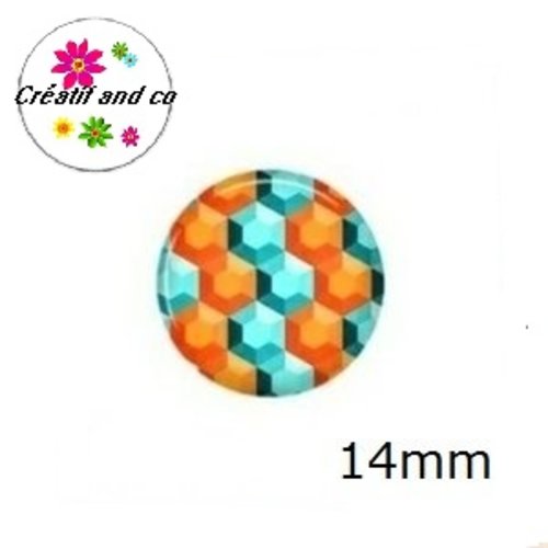X2 cabochons à motif 14mm