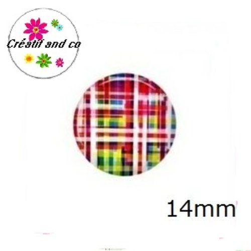 X2 cabochons à motif 14mm