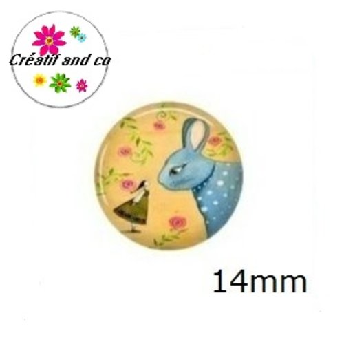 X2 cabochons à motif 14mm